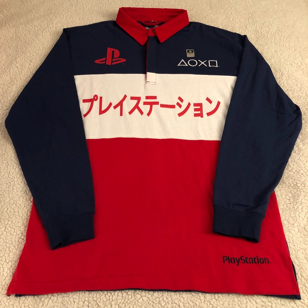 UO PLAYSTATION Men’s Colorblocked Rugby Shirt - Picture 5 of 8